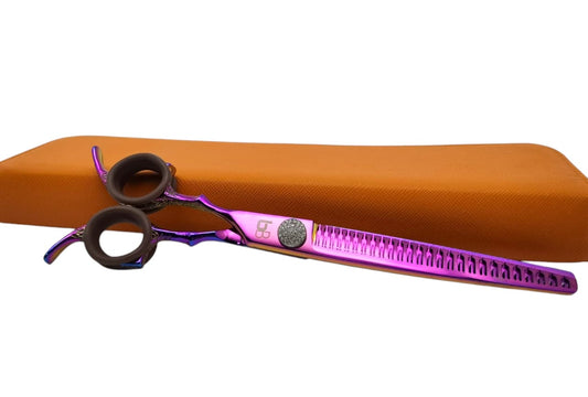 Professional Dog Grooming Scissors – Straight, 7.5″ LEFT Eraser | 23 Teeth | 80% Thinning