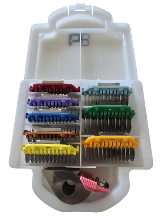 Set of 9 pieces stainless steel combs