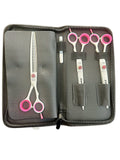 Professional Dog Grooming Scissors Set Straight, Curved and Chunkers