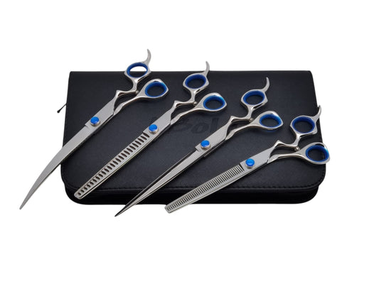 Professional Dog Grooming Scissors Set – Straight, Curved & Chunker, 8.5″