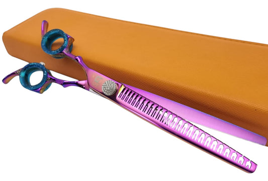 Professional Dog Grooming Scissors – Straight, 7.5″ LEFT Eraser | 23 Teeth | 80% Thinning