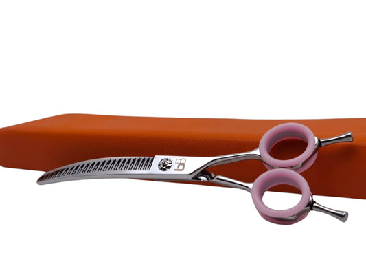 Professional Dog Grooming Scissors – Curved, 7.5″ | 30° Blade | Lightweight