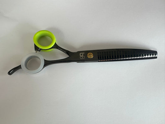 Professional Dog Grooming Scissors – Eraser Curved, 7.0″ | 23 Teeth | 80% Thinning