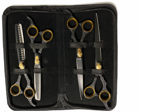Professional Dog Grooming Scissors Set Straight & thinning & Curved & –  Shearman Co.