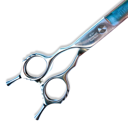 Professional Left-Handed Dog Grooming Scissors – Curved, 440C Japanese Steel