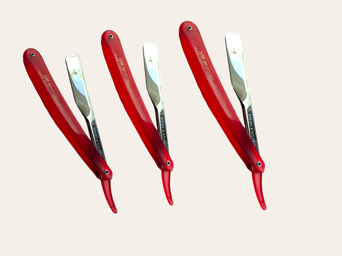 Curved Straight Edge Razor Straight Edge Razor For Men- Covered Edge (pack of 3) – Shearman Co.
