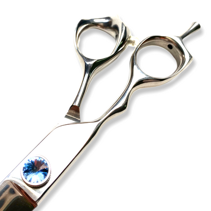 Professional Left-Handed Dog Grooming Scissors – Curved, 440C Japanese Steel
