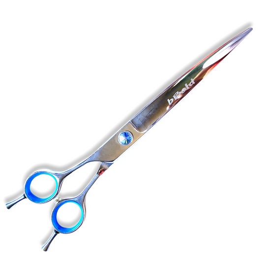 Professional Left-Handed Dog Grooming Scissors – Curved, 440C Japanese Steel