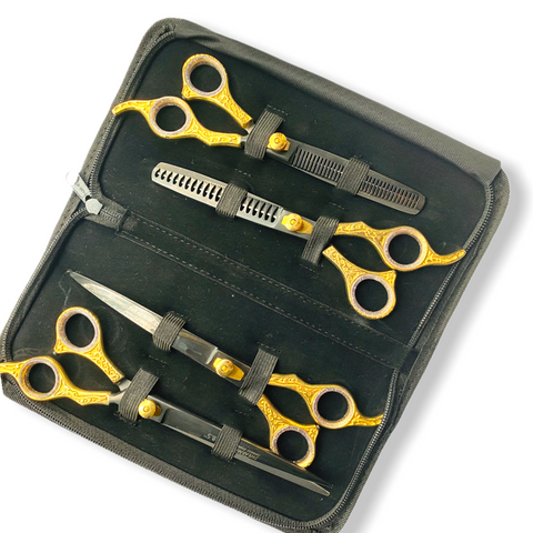 7.0 inches Professional Dog Grooming Scissors Set Straight, thinning, Curved and Chunkers